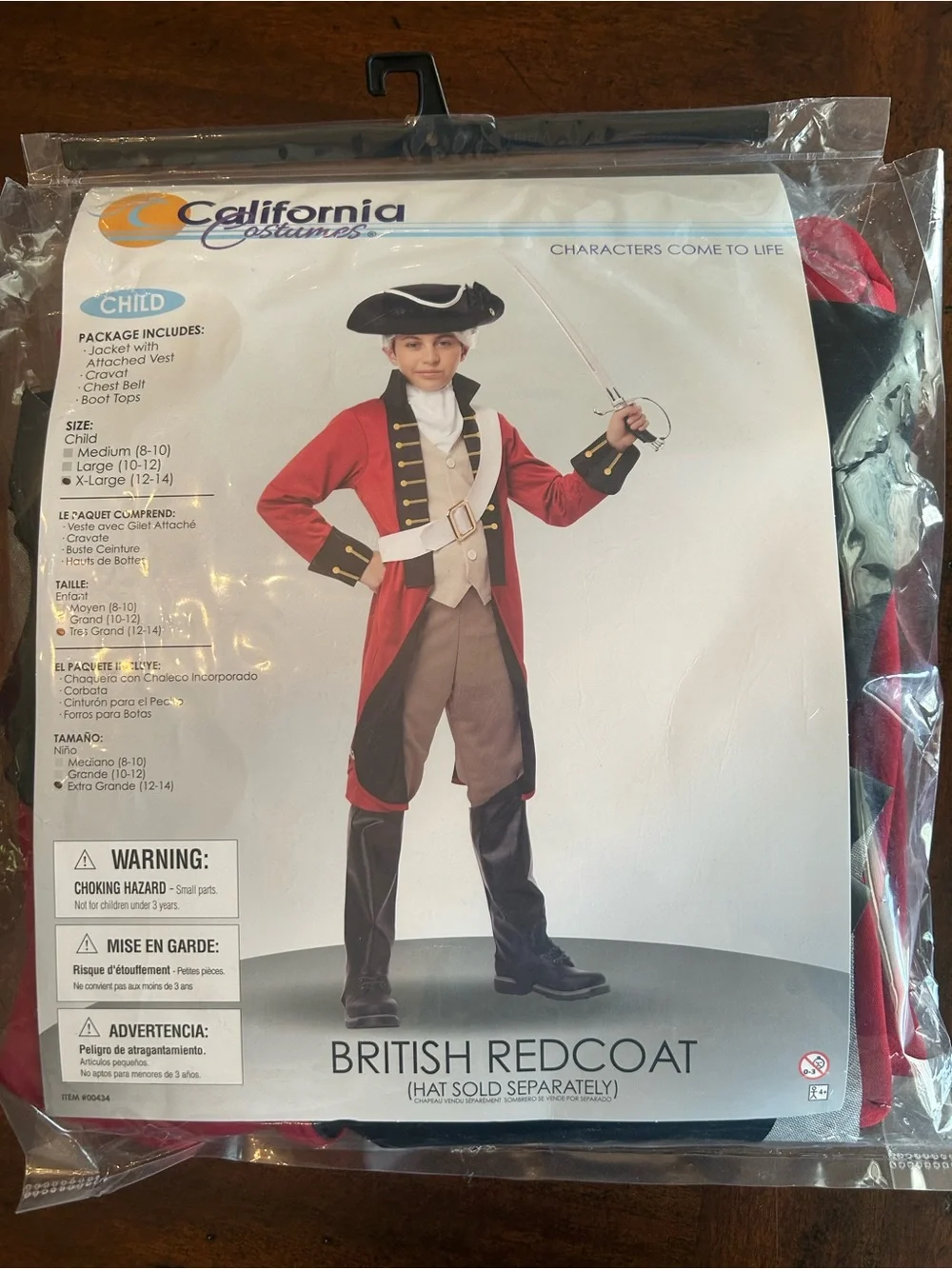 California Costumes Red and Black Revolutionary Soldier Kids Costume XL (10-14)